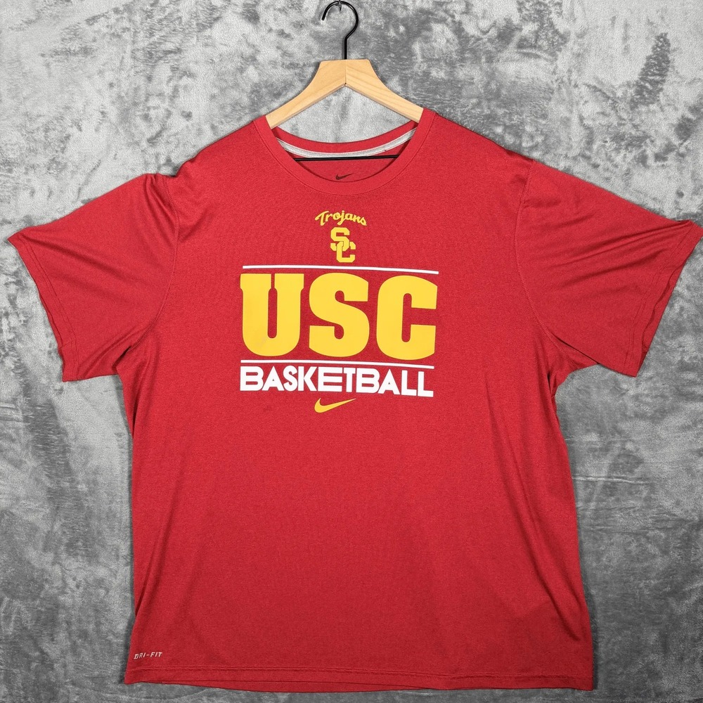 Nike USC Trojans‎ Mens Dri-Fit Basketball T-Shirt XXL Red Graphic Athletic